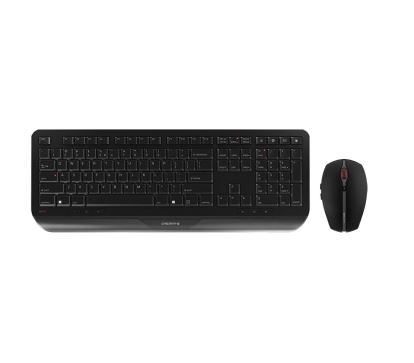 CHERRY Desktop GENTIX [EU/US] WL black US-Englisch mit EURO Symbol keyboard Mouse included RF Wireless1